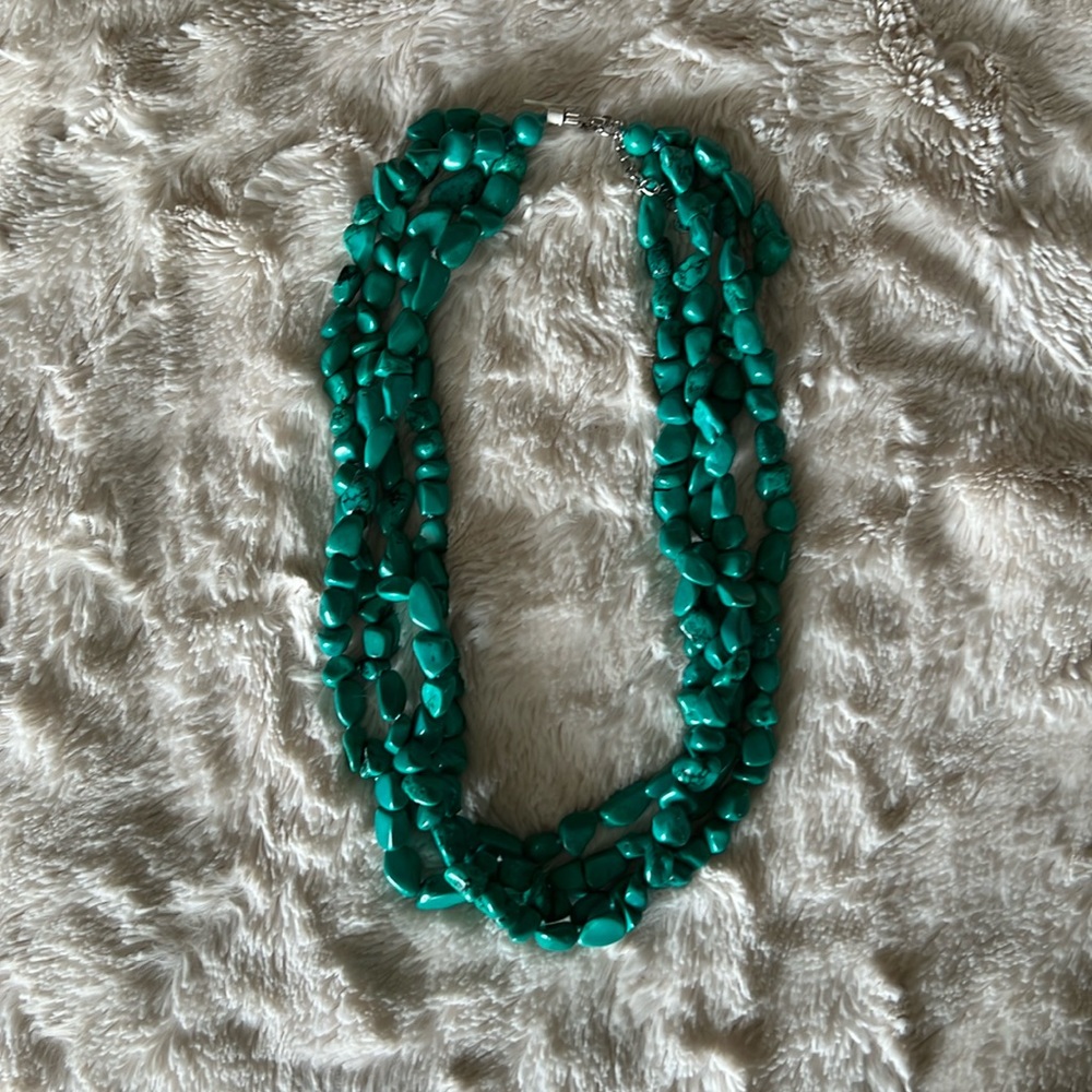 Turquoise Three String Necklace